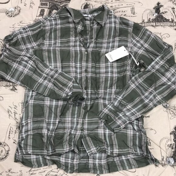 PJ Salvage Women's Plaid L/S Top - Picture 2 of 4